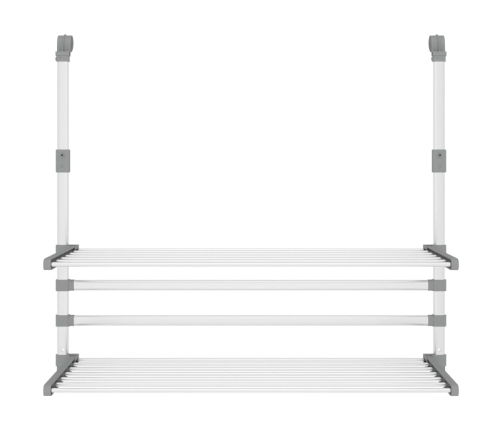 vidaXL žāvēšanas statīvs balkonam, 89x25x(60-95) cm, alumīnijs