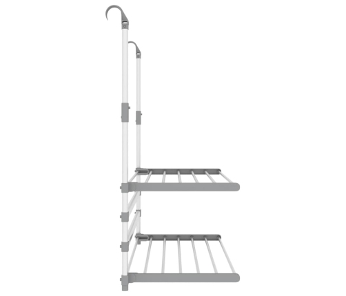 vidaXL žāvēšanas statīvs balkonam, 89x25x(60-95) cm, alumīnijs