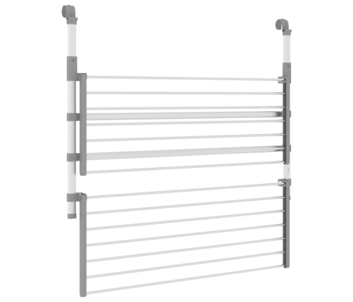 vidaXL žāvēšanas statīvs balkonam, 89x25x(60-95) cm, alumīnijs