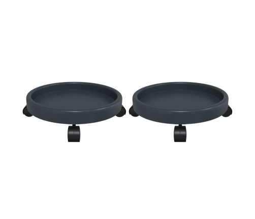 Vidaxl  Podu Paliktņi Ar Riteņiem, 2 Gab., Pelēki, 34 Cm, 35 Kg Vidaxl