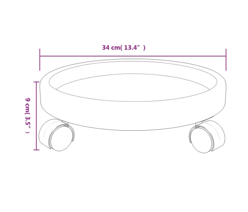 Vidaxl  Podu Paliktņi Ar Riteņiem, 2 Gab., Pelēki, 34 Cm, 35 Kg Vidaxl
