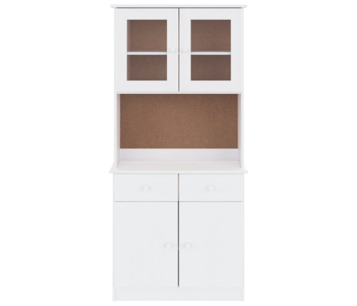 vidaXL kumode ALTA, balta, 77x35x165 cm, priedes masīvkoks