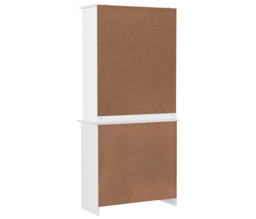 vidaXL kumode ALTA, balta, 77x35x165 cm, priedes masīvkoks