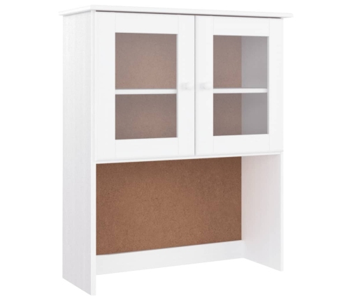 vidaXL kumode ALTA, balta, 77x35x165 cm, priedes masīvkoks