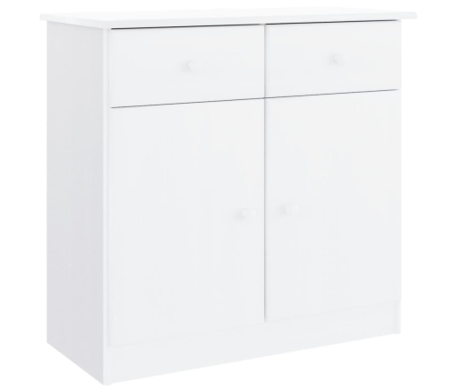 vidaXL kumode ALTA, balta, 77x35x165 cm, priedes masīvkoks