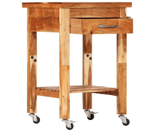 vidaXL virtuves ratiņi, 55x55x89 cm, akācijas masīvkoks