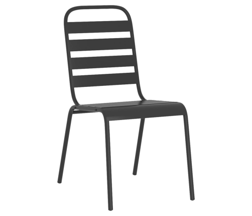 vidaXL 11-daļīgs dārza mēbeļu komplekts, antracītpelēks tērauds