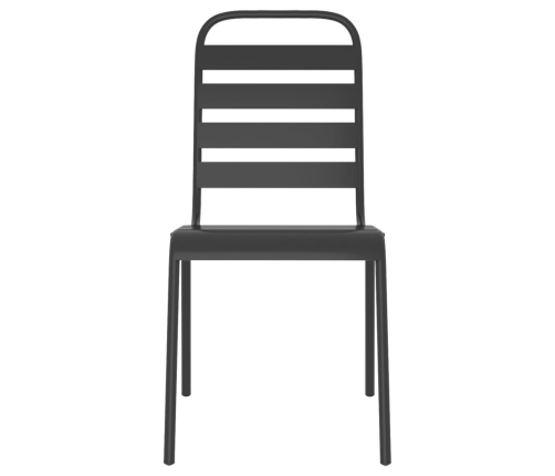 vidaXL 11-daļīgs dārza mēbeļu komplekts, antracītpelēks tērauds