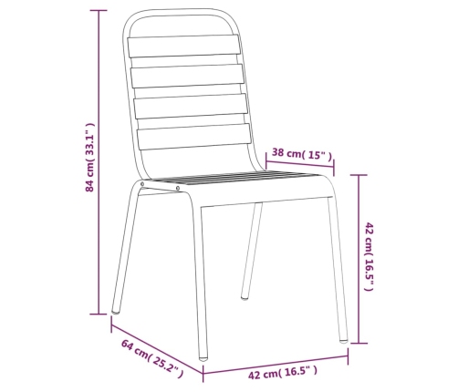 vidaXL 11-daļīgs dārza mēbeļu komplekts, antracītpelēks tērauds
