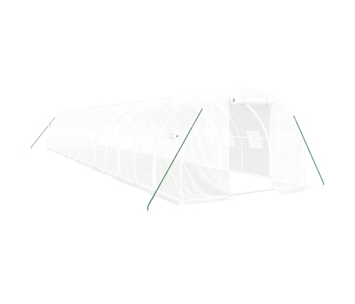 vidaXL siltumnīca ar tērauda rāmi, balta, 42 m², 14x3x2 m