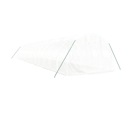 vidaXL siltumnīca ar tērauda rāmi, balta, 42 m², 14x3x2 m