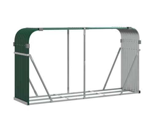 vidaXL malkas statīvs, zaļš, 180x45x100 cm, cinkots tērauds