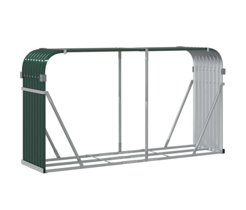 vidaXL malkas statīvs, zaļš, 180x45x100 cm, cinkots tērauds