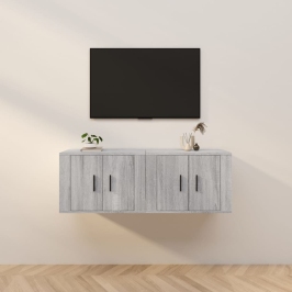 Sienas Tv Skapīši, 2 Gab., Pelēka Ozolkoka, 57X34,5X40 Cm Vidaxl