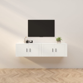 Sienas Tv Skapīši, 2 Gab., Balti, 80X34,5X40 Cm Vidaxl Sienas Tv Skapīši, 2 Gab., Balti, 80X34,5X40 Cm Vidaxl