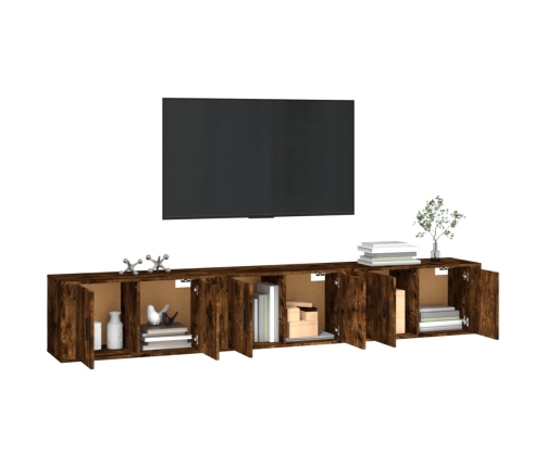 vidaXL sienas TV skapīši, 3 gab., ozolkoka krāsā, 80x34,5x40 cm
