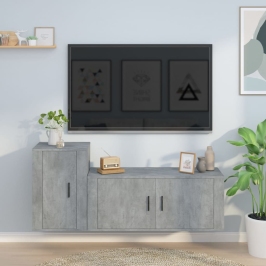 2-Daļīgs Tv Skapīšu Komplekts, Inženierijas Koks, Betona Pelēks Vidaxl