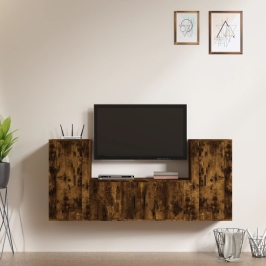 vidaXL 3-daļīgs TV skapīšu komplekts, ozola krāsa, inženierijas koks