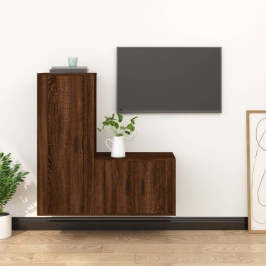 2-Daļīgs Tv Skapīšu Komplekts, Ozola Krāsa, Inženierijas Koks Vidaxl