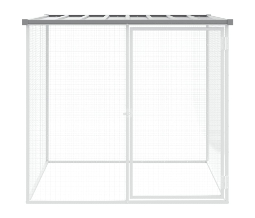 vidaXL vistu būris, jumts, gaiši pelēks, 103x98x90 cm, cinkots tērauds