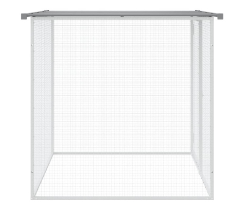 vidaXL vistu būris, jumts, gaiši pelēks, 103x98x90 cm, cinkots tērauds