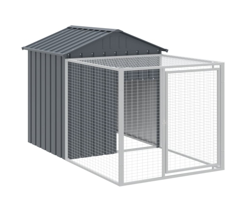 vidaXL vistu būris, pelēks, 117x201x123 cm, cinkots tērauds