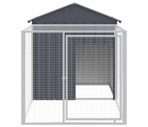 vidaXL vistu būris, pelēks, 117x201x123 cm, cinkots tērauds