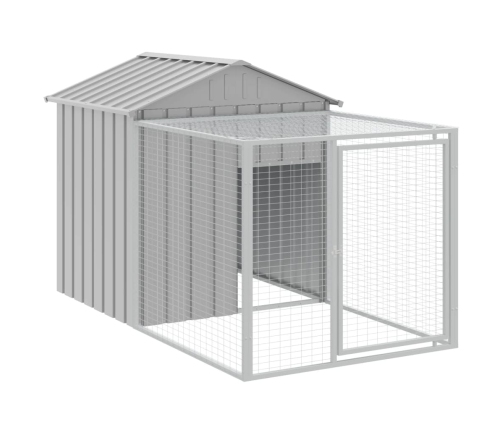 vidaXL vistu būris, gaiši pelēks, 117x201x123 cm, cinkots tērauds