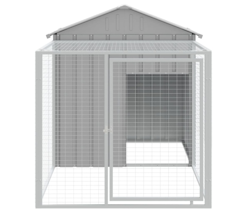 vidaXL vistu būris, gaiši pelēks, 117x201x123 cm, cinkots tērauds