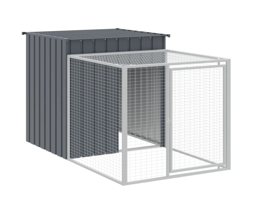 vidaXL vistu būris, pelēks, 110x201x110 cm, cinkots tērauds