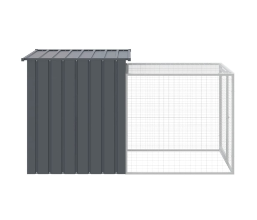 vidaXL vistu būris, pelēks, 110x201x110 cm, cinkots tērauds