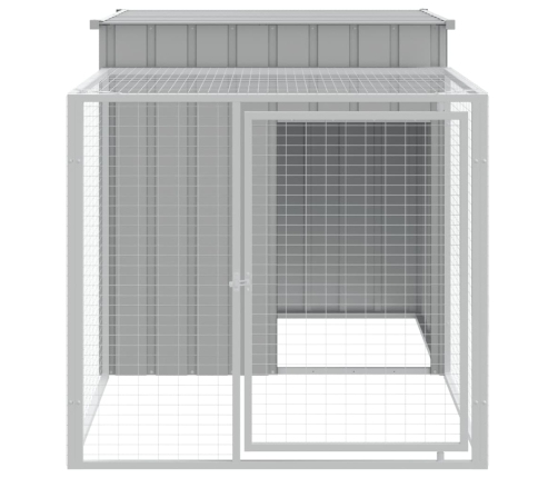 vidaXL vistu būris, gaiši pelēks, 110x201x110 cm, cinkots tērauds