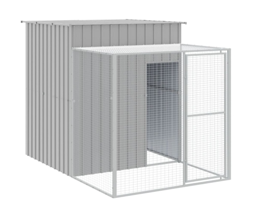 vidaXL vistu būris, gaiši pelēks, 165x251x181 cm, cinkots tērauds