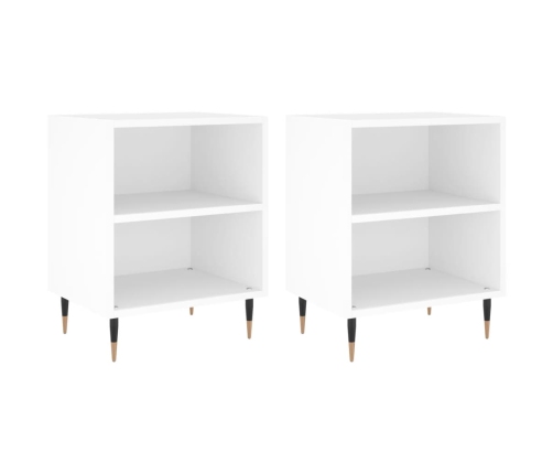 vidaXL naktsskapīši, 2 gab., balti, 40x30x50 cm, inženierijas koks