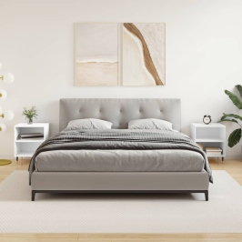 Naktsskapīši, 2 Gab., Balti, 40X30X50 Cm, Inženierijas Koks Vidaxl