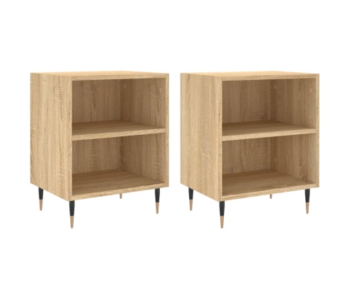 vidaXL naktsskapīši, 2 gb., koka krāsa, 40x30x50 cm, inženierijas koks