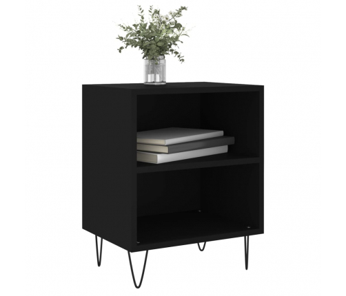 vidaXL naktsskapīši, 2 gab., melni, 40x35x50 cm, inženierijas koks