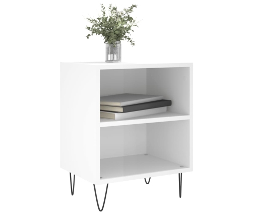 vidaXL naktsgaldiņš, spīdīgi balts, 40x30x50 cm, inženierijas koks