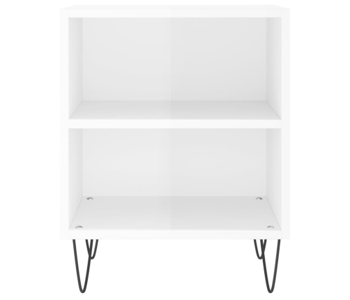 vidaXL naktsgaldiņš, spīdīgi balts, 40x30x50 cm, inženierijas koks