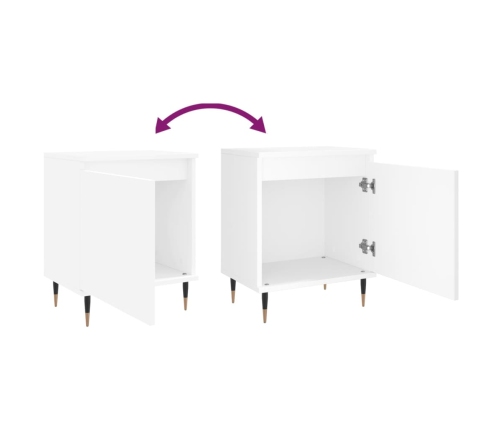 vidaXL naktsskapīši, 2 gab., balti, 40x30x50 cm, inženierijas koks