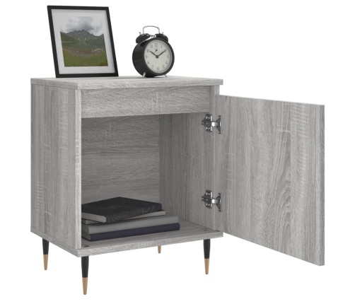 vidaXL naktsskapītis, pelēka ozolkoka, 40x30x50 cm, inženierijas koks