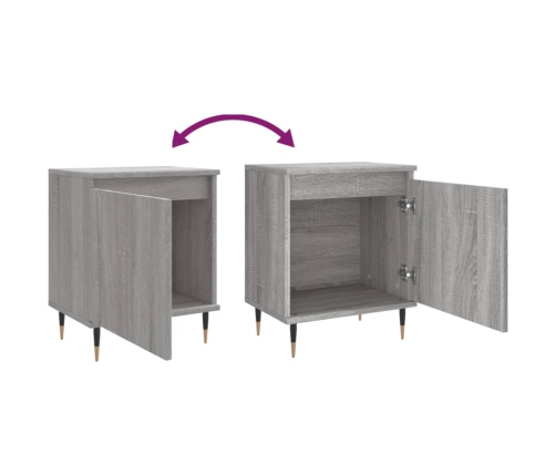 vidaXL naktsskapītis, pelēka ozolkoka, 40x30x50 cm, inženierijas koks