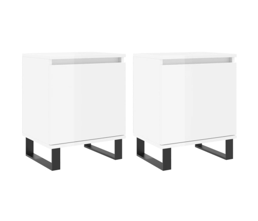 vidaXL naktsskapīši, 2 gab., balti, 40x30x50 cm, inženierijas koks