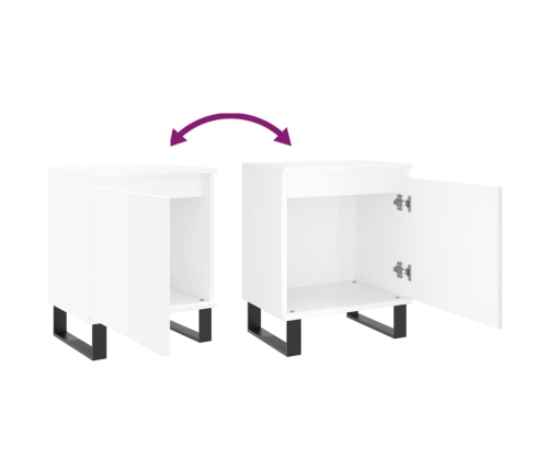 vidaXL naktsskapīši, 2 gab., balti, 40x30x50 cm, inženierijas koks