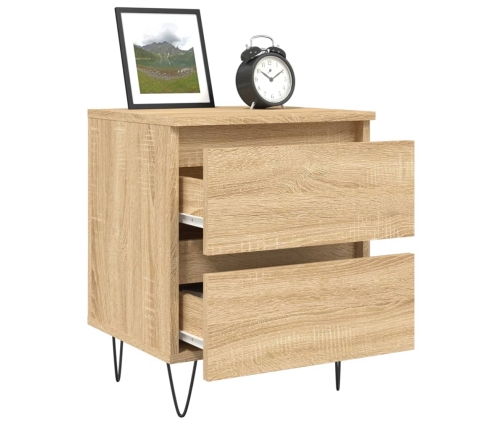 vidaXL naktsskapītis, ozolkoka krāsa, 40x35x50 cm, inženierijas koks