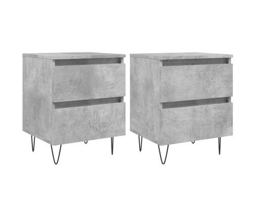 vidaXL naktsskapīši, 2 gab., pelēki, 40x35x50 cm, inženierijas koks