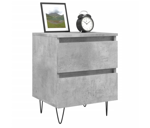 vidaXL naktsskapīši, 2 gab., pelēki, 40x35x50 cm, inženierijas koks