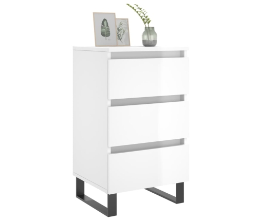 vidaXL naktsskapīši, 2 gab. spīdīgi balti 40x35x69cm inženierijas koks