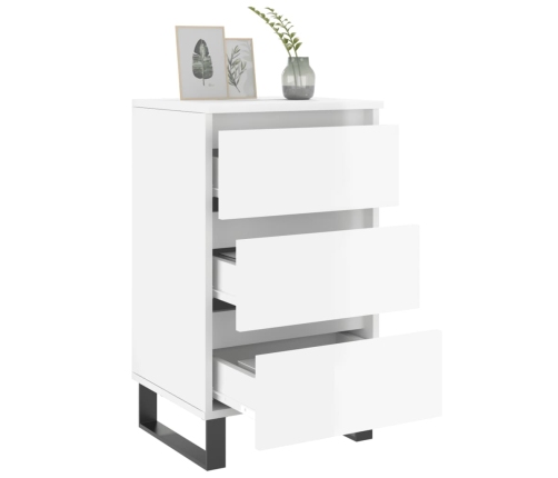 vidaXL naktsskapīši, 2 gab. spīdīgi balti 40x35x69cm inženierijas koks