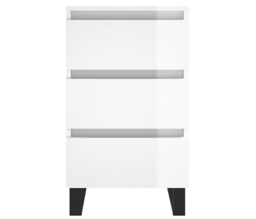 vidaXL naktsskapīši, 2 gab. spīdīgi balti 40x35x69cm inženierijas koks